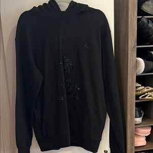 Philipp Plein Black Hoodie with Branded Tag